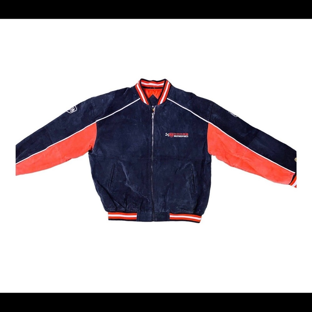 COPY - NASCAR Racing Jacket - Unisex Suede Moto Dodge Coat - Picture 10 of 12